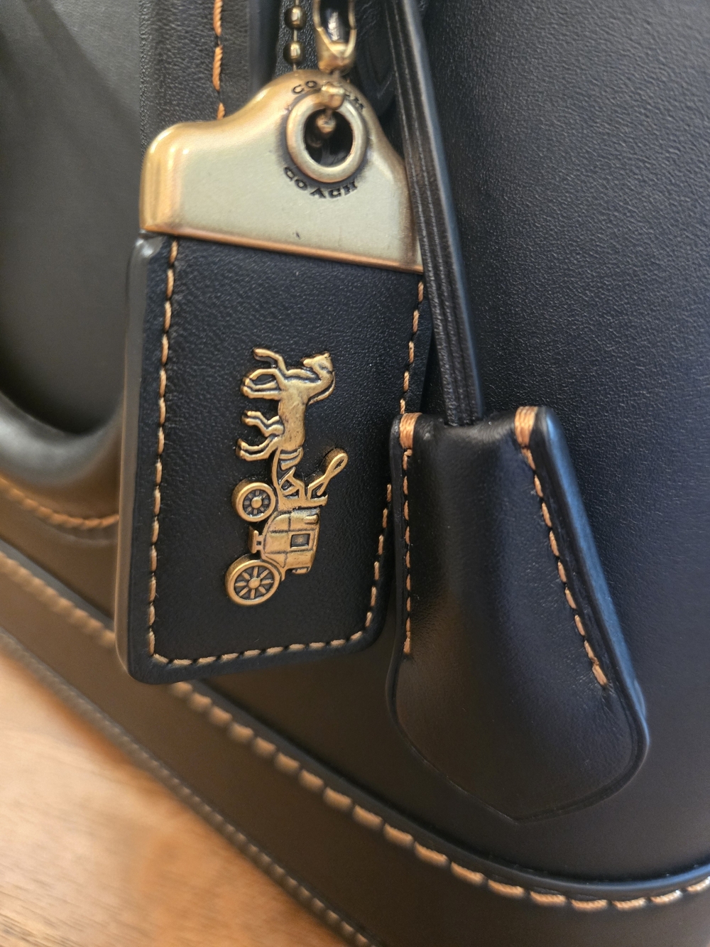 NWT COACH Black Glovetanned Leather 1941 Revel  24 Satchel + Dust Bag Pristine ✨ - Picture 7 of 13